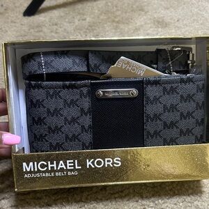 Michael Kors Black and Gray Belt Bag